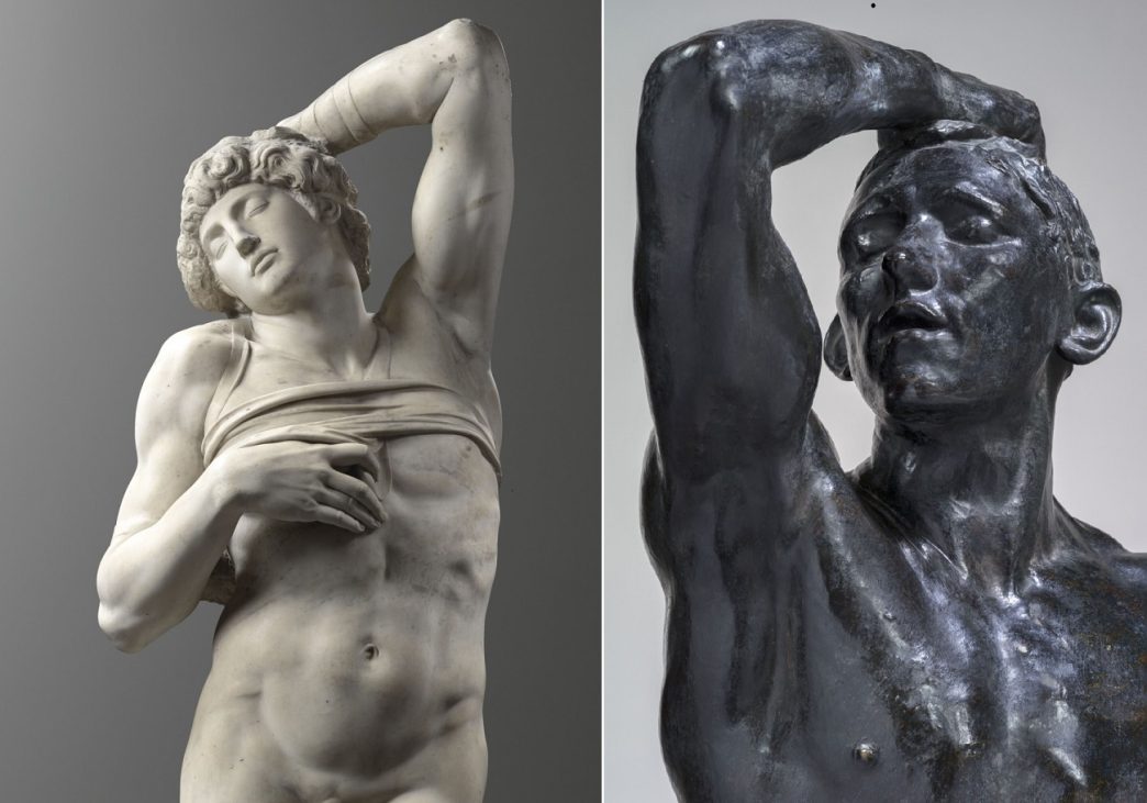 michelangelo l'esclave mourant, rodin l age d airain, musée du louvre, musee rodin