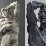michelangelo l'esclave mourant, rodin l age d airain, musée du louvre, musee rodin