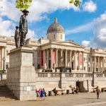 london,,uk, ,29,april,2024:,fountain,on,trafalgar,square