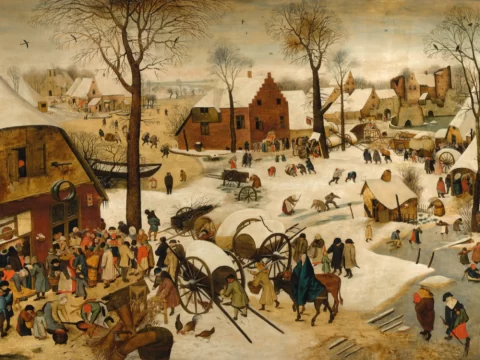 the census at bethlehem (1566), pieter brueghel the younger