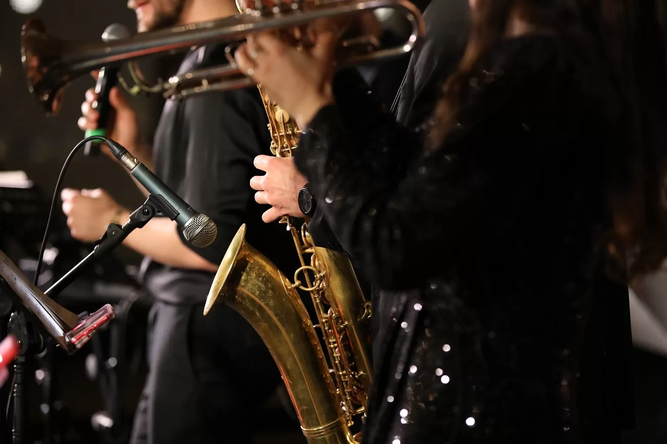 a,group,of,musicians,playing,with,a,focus,on,the