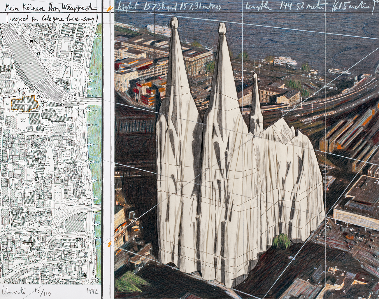 christo, jeanne claude, proiect dom koln, 1992