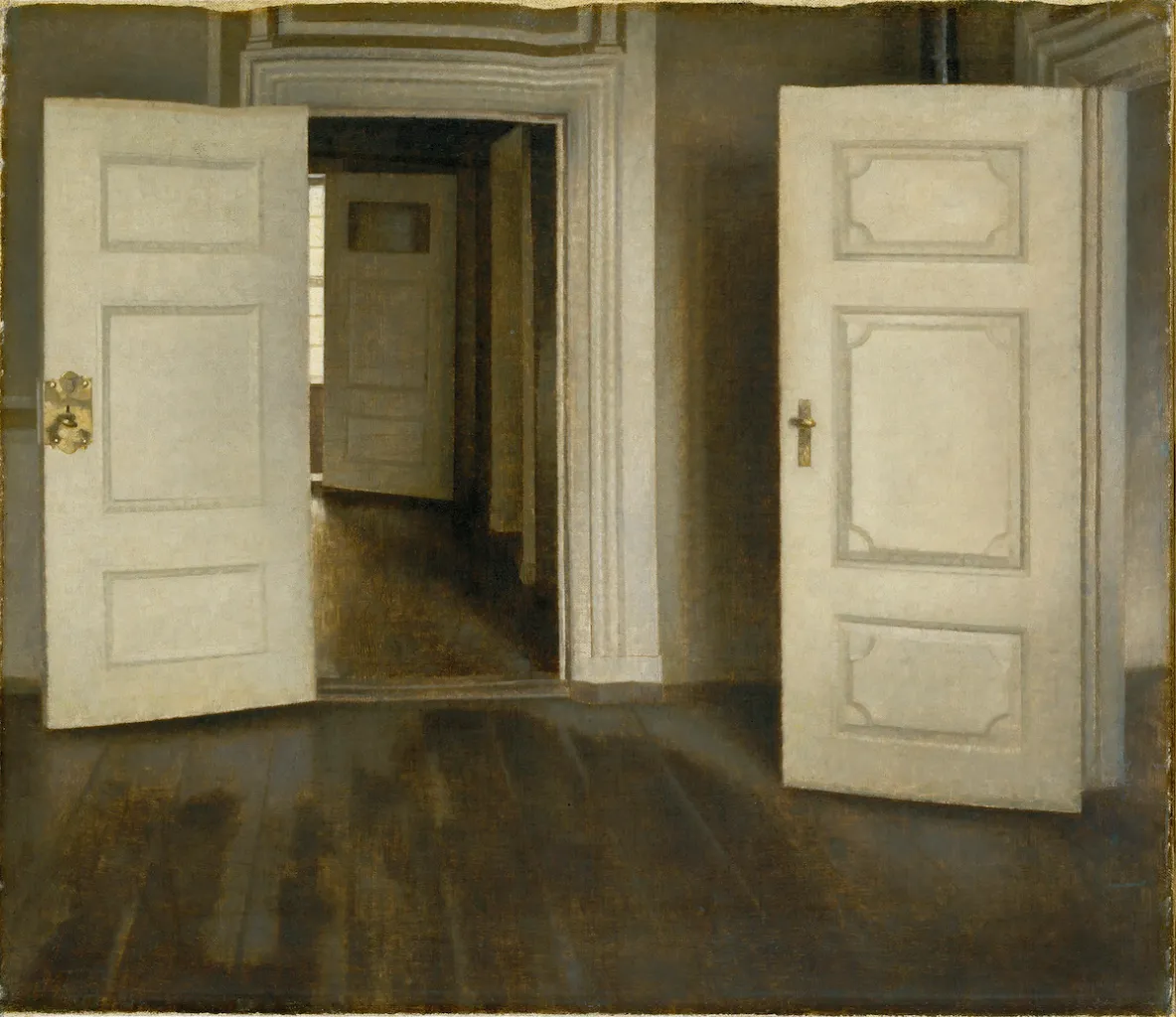 open doors, 1905, vilhelm hammershoi