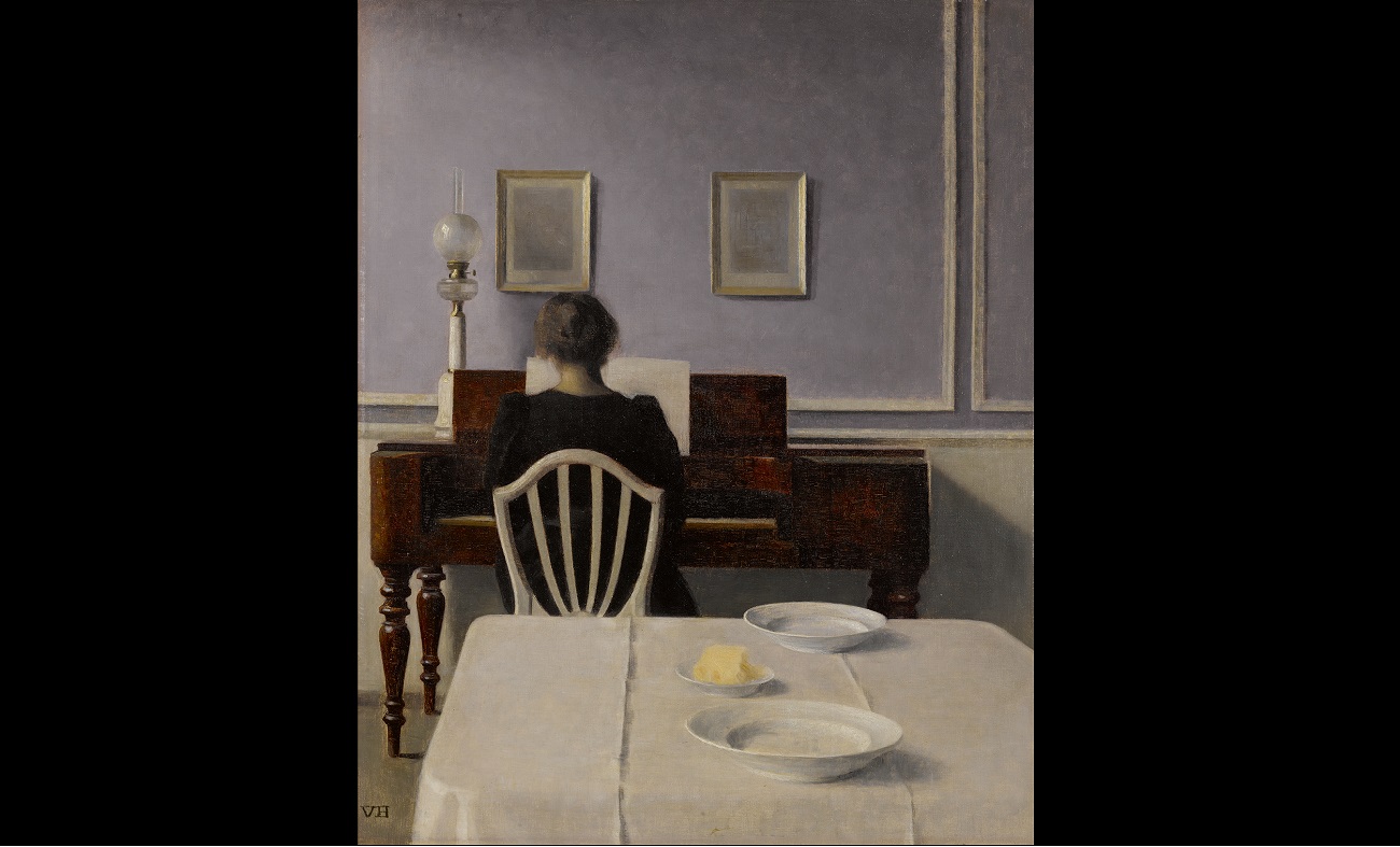 w hammershoi, interior with woman at piano, strandgade 30