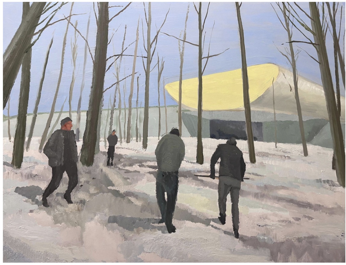 constantin vulturar, hunters in the snow i, 2025