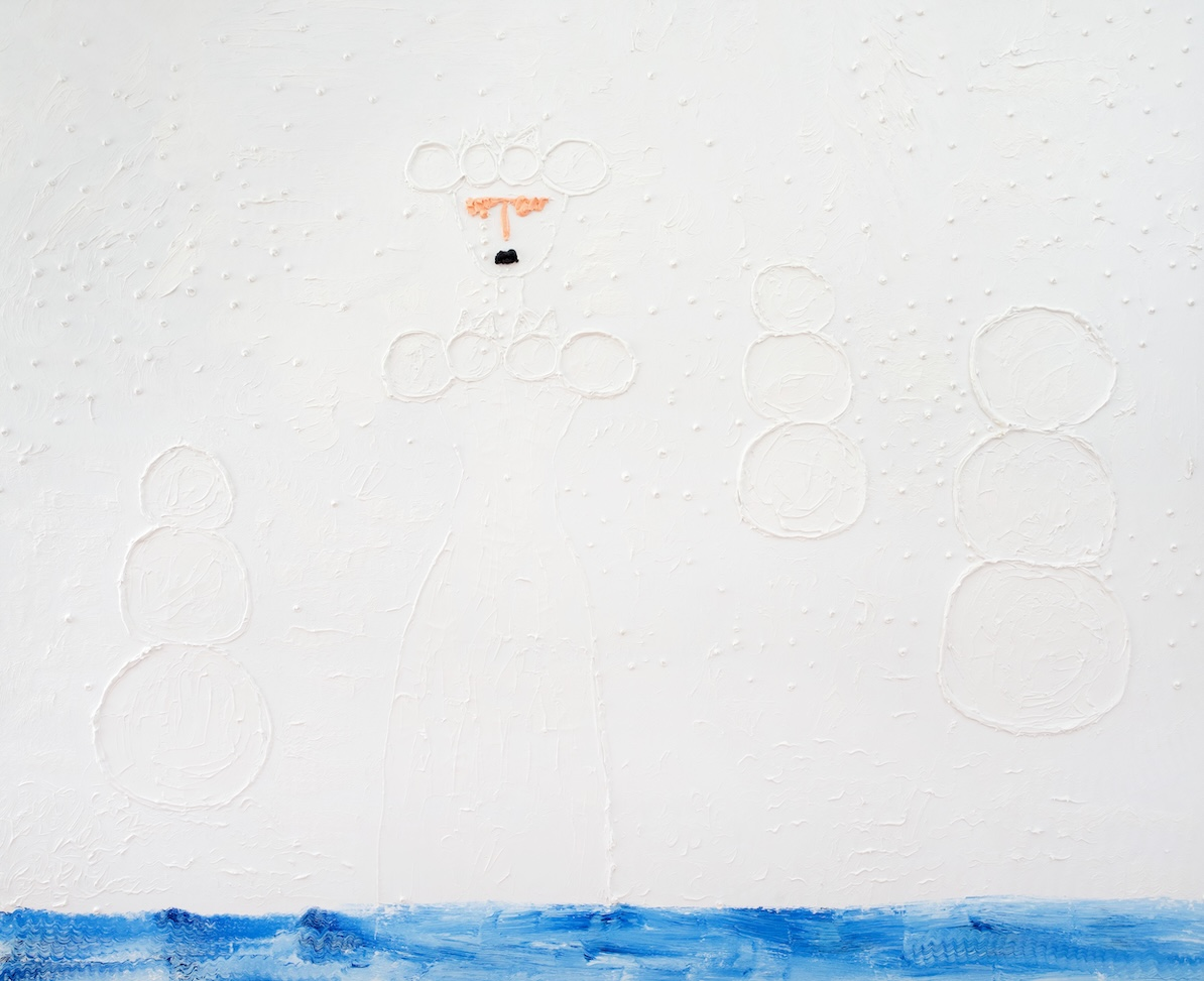 ecaterina vrana, contesa albă cu oameni albi de zăpadă (autoportret), ulei pe pânză, 2015