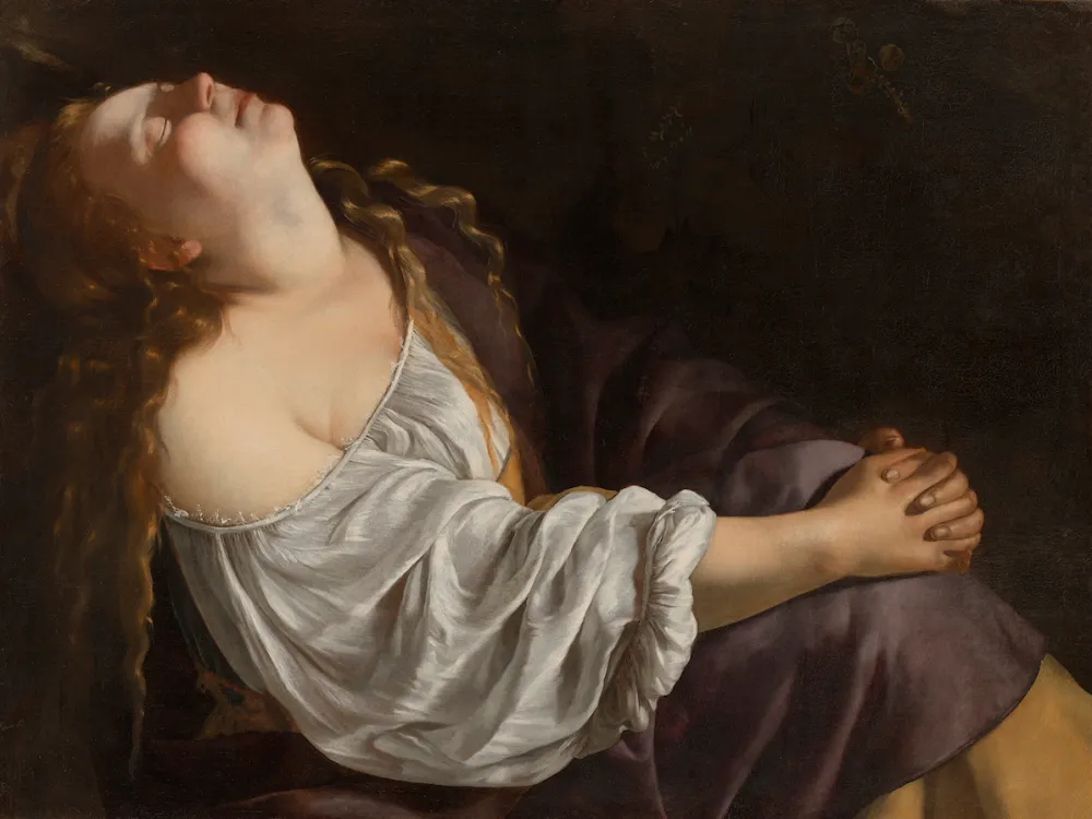 mary magdalene in ecstasy, artemisia gentileschi, national gallery of art washington