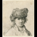 rembrandt van rijn, self portrait in a fur cap (1630), colecția charlotte meyer