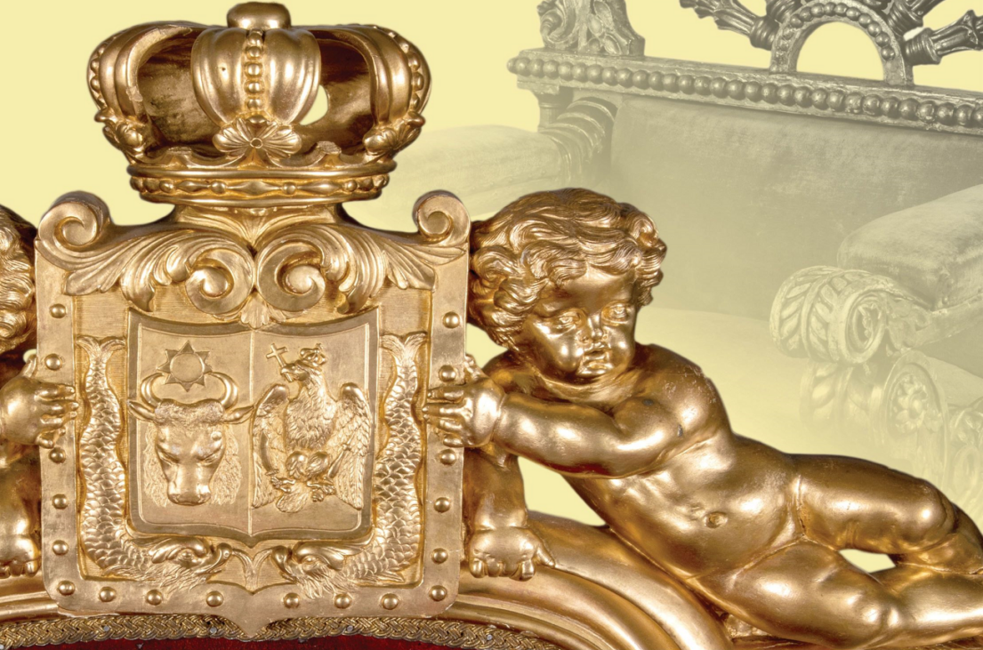 detaliu expoziția tronuri domnești și regale mnir