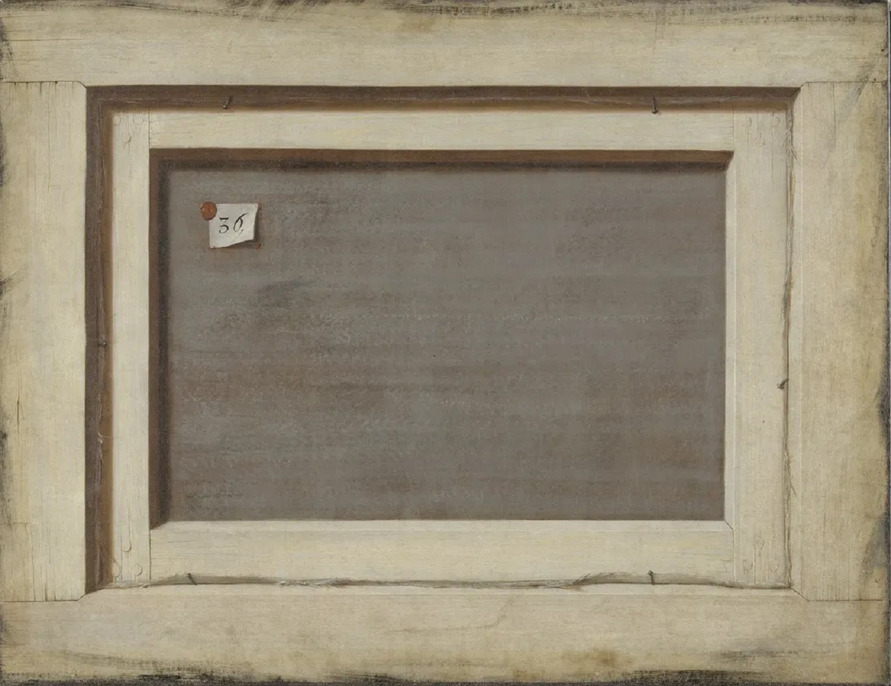 the reverse of a framed painting