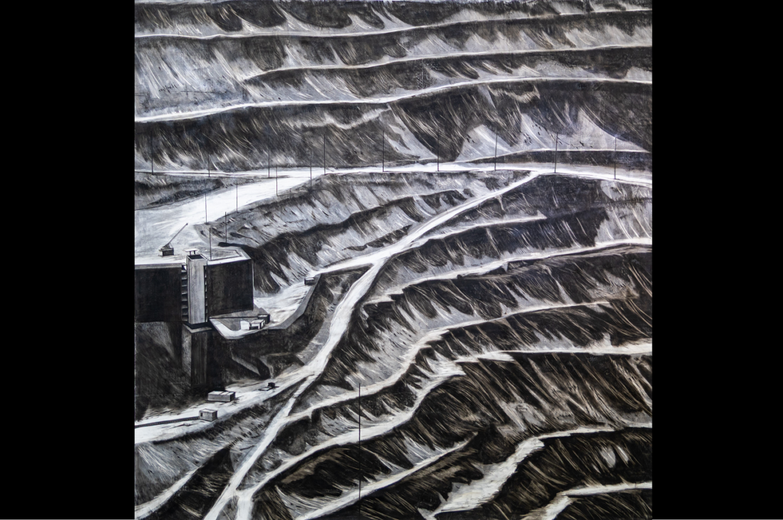 iulian bisericaru, the ground is not ours, 2026, carbune pe pânză