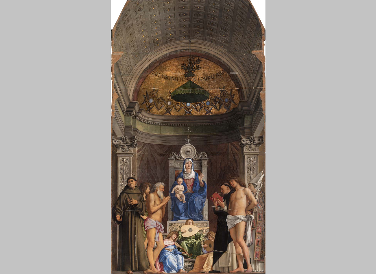 madonna col bambino in trono, bellini