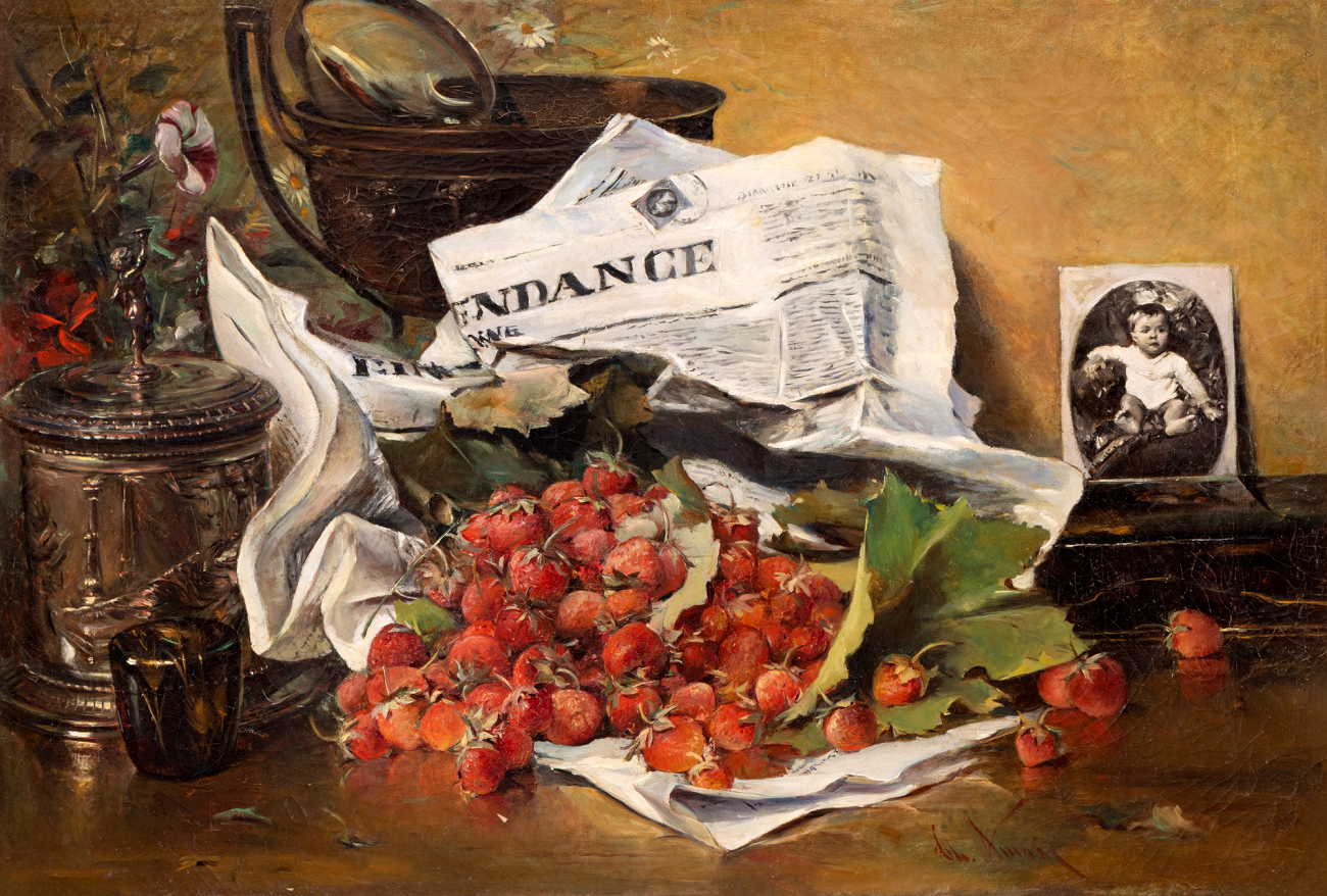 natură statică cu căpșuni, theodor aman