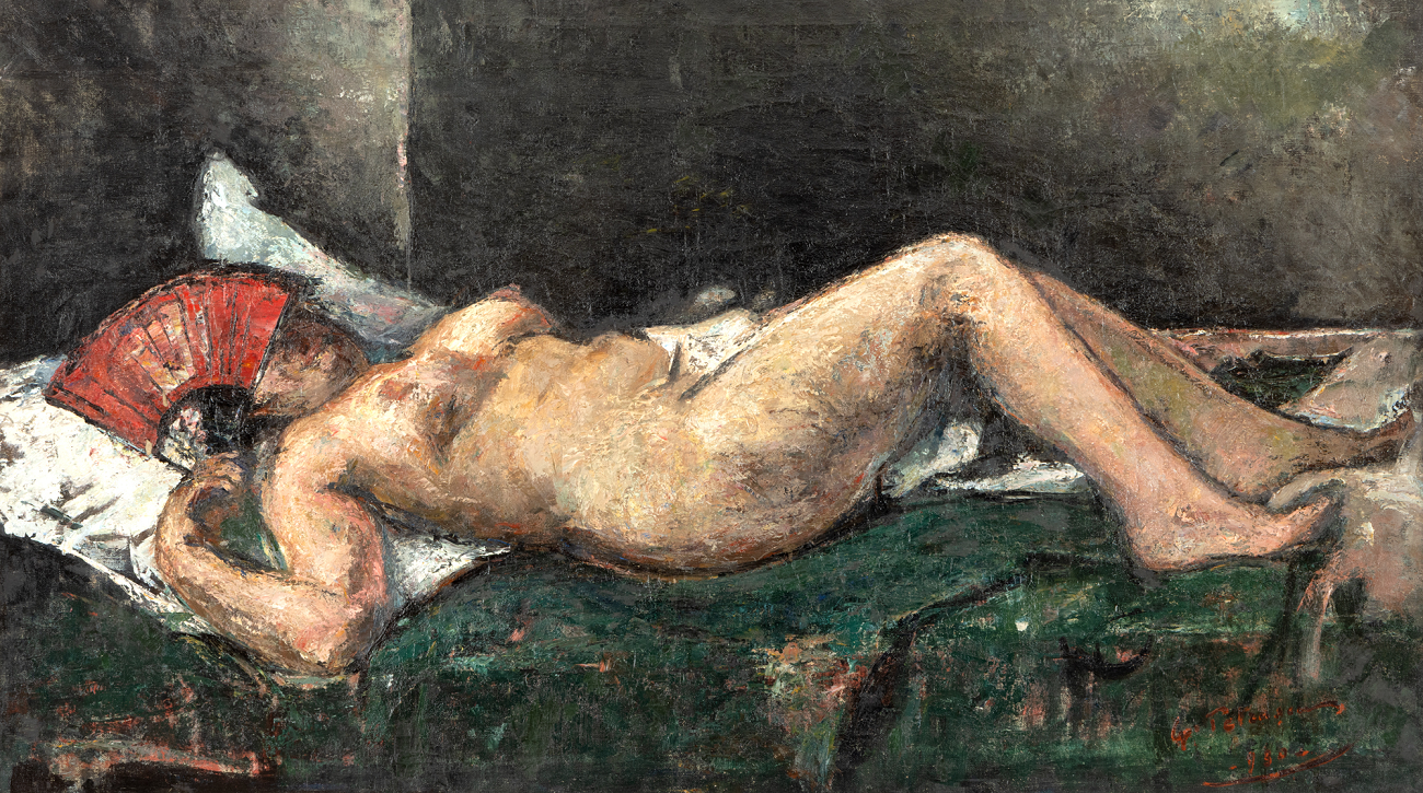 nud cu evantai (lucreția), gheorghe petrașcu, 1930