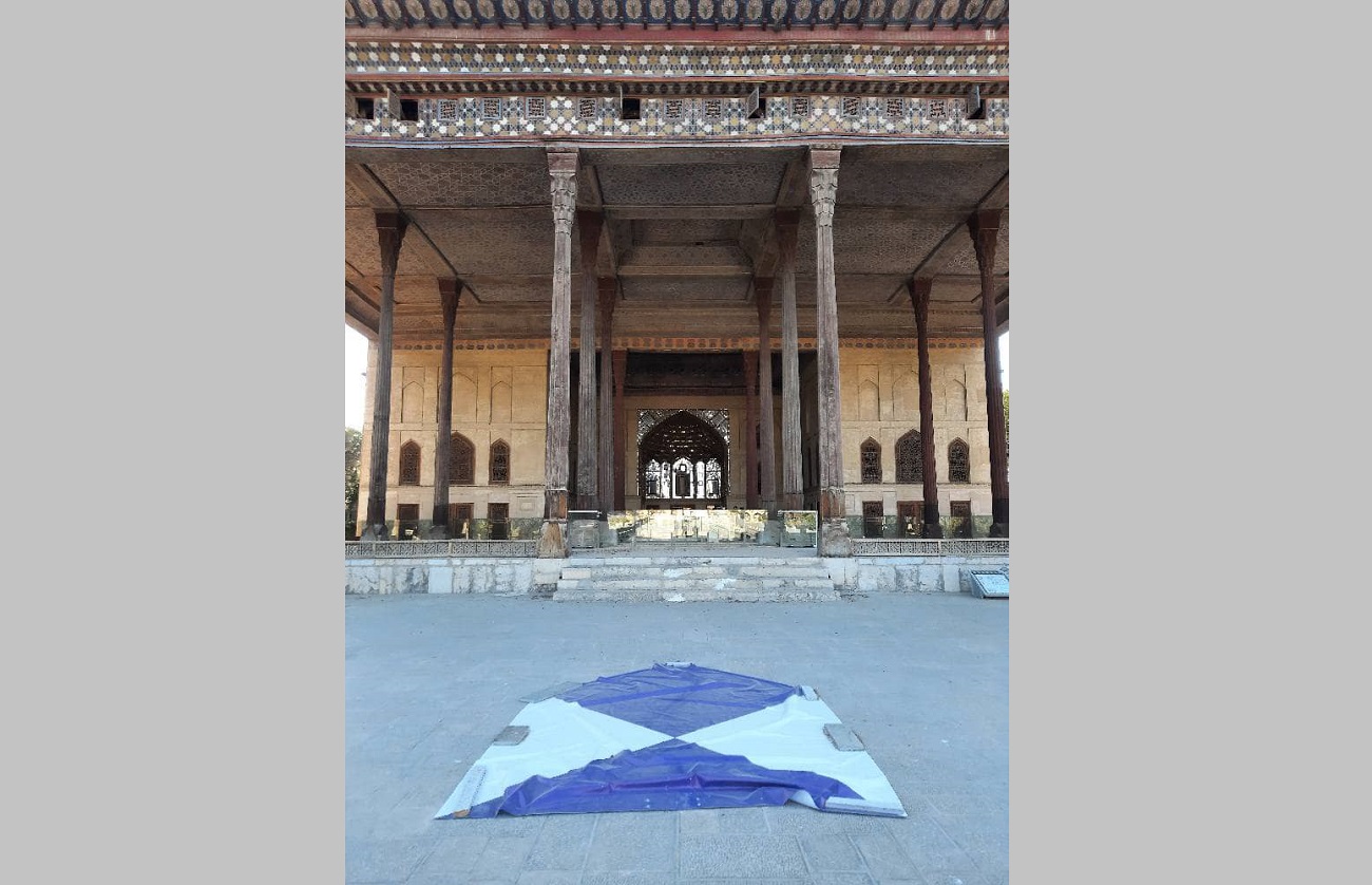 palatul chehel sotoun, după loviturile aeriene