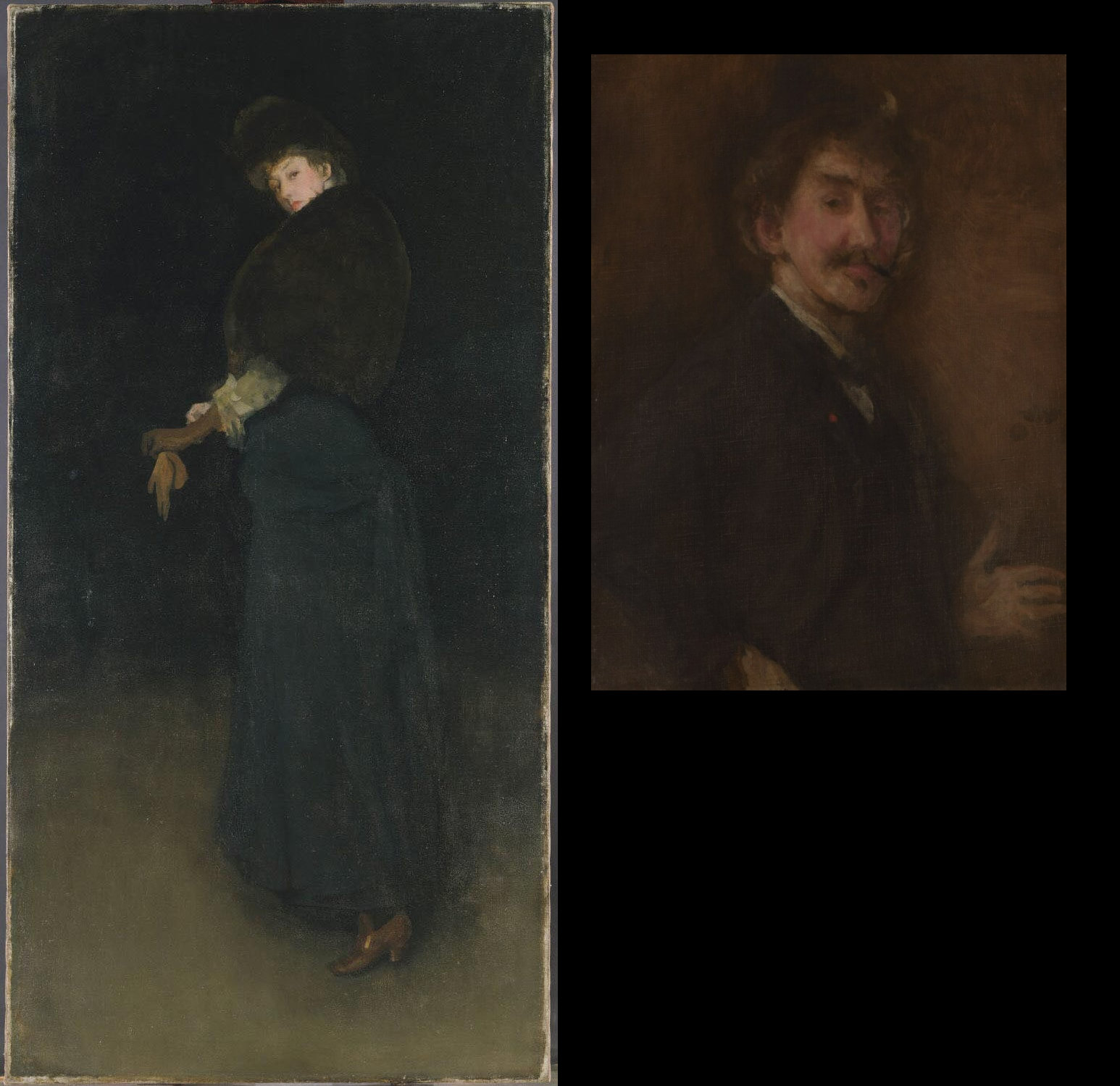 portrait of lady archibald campbell, gold and brown self portrait, whistler, 1896 1898