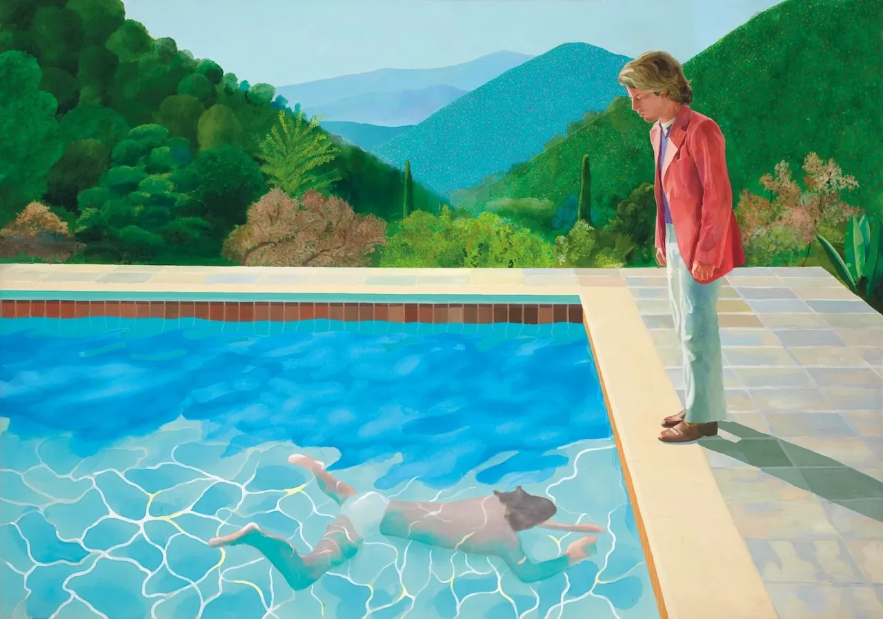 david hockney, portrait of an artist (pool with two figures)