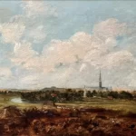 john constable, view of salisbury from harnham ridge, anii 1820