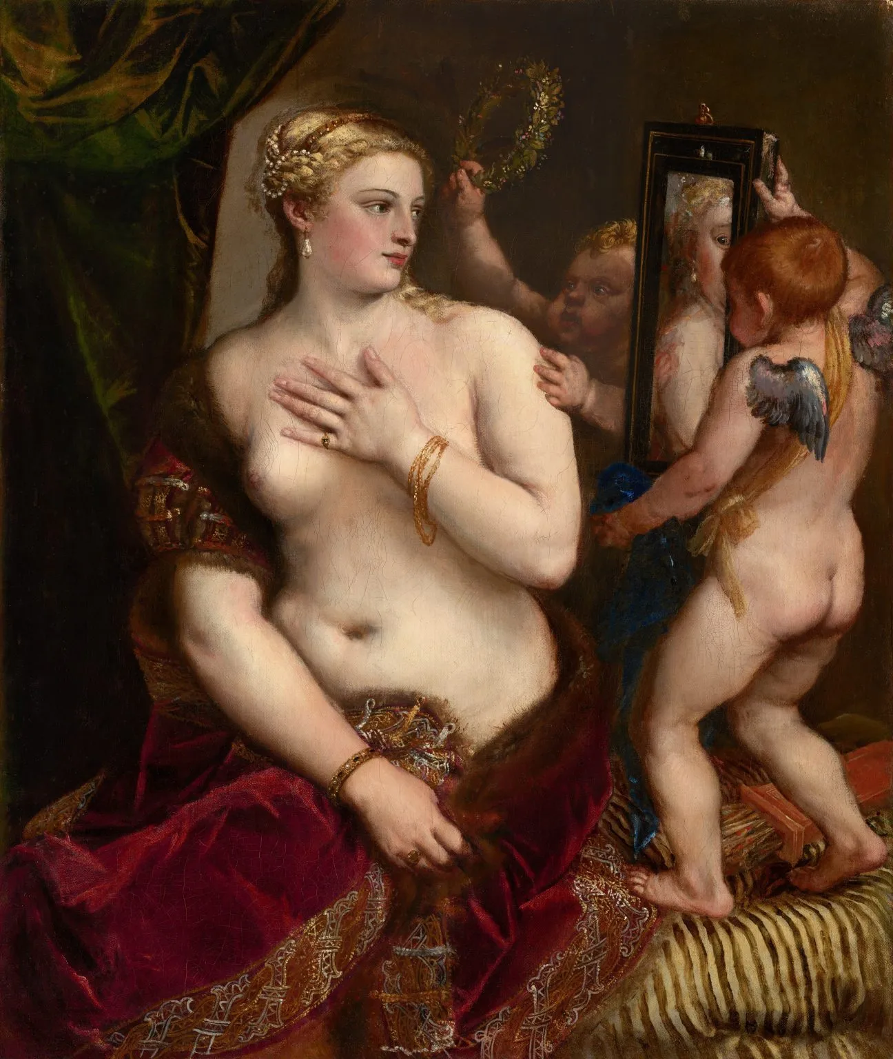 titian, venus with a mirror, 1488 1490