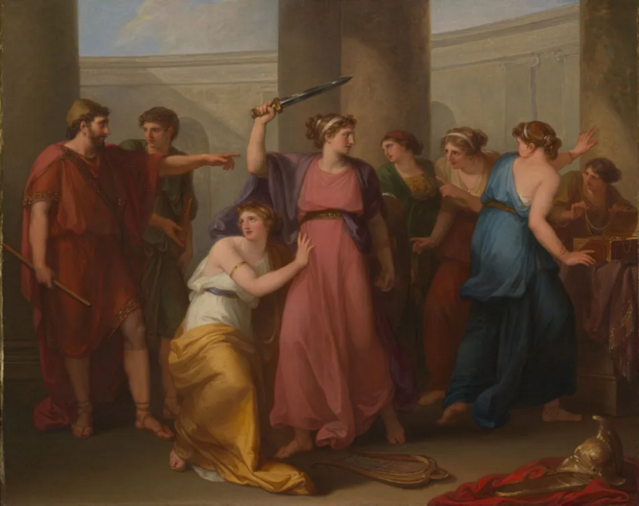 angelica kauffmann, achilles discovered among the daughters of lycomedes