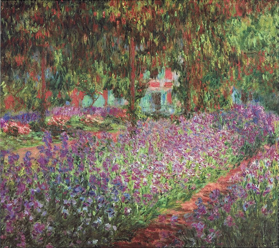 claude monet, the garden of the painter in giverny, ca. 1900