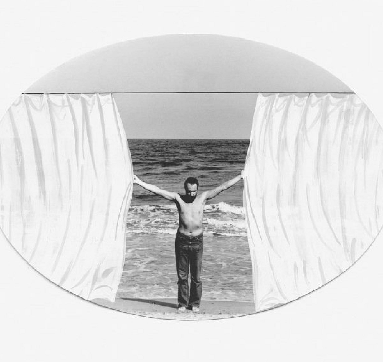 decebal scriba the curtain vintage gelatin silver print 12 x 17 cm, 1980, courtesy of alexandru rus collection
