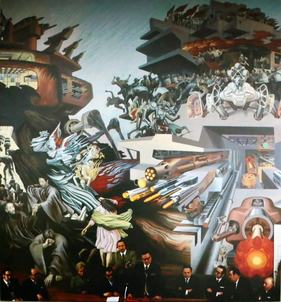 escamez, principio y fin, mural, 1972