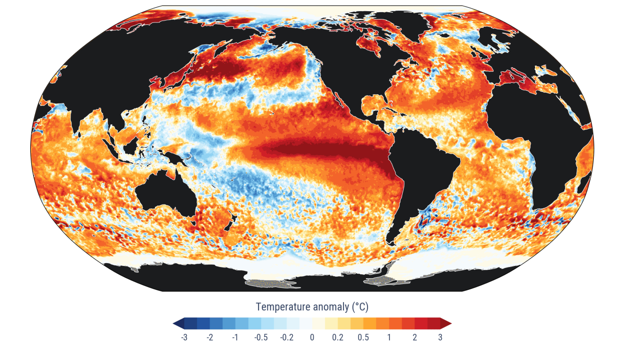 anomalii ale temperaturii suprafeței mării pentru 22 august 2026