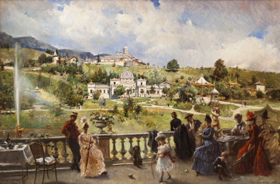 pe terasă la sinaia, 1888, theodor aman