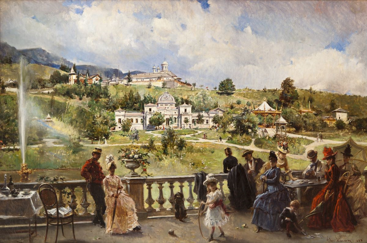 pe terasă la sinaia, 1888, theodor aman