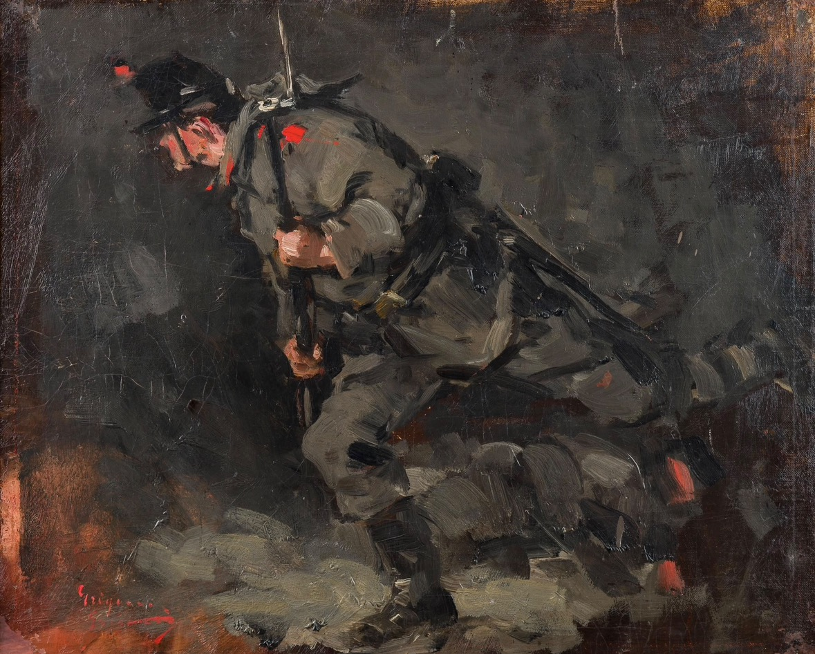 studiu pentru atacul de la smardan, nicolae grigorescu, ulei pe panza, muzeul national brukenthal
