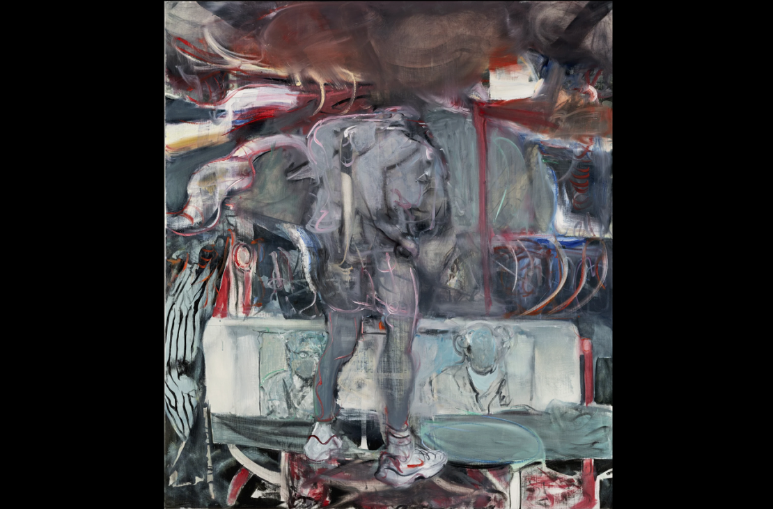 adrian ghenie, figure with funerary stele, 2026 thaddaeus ropac