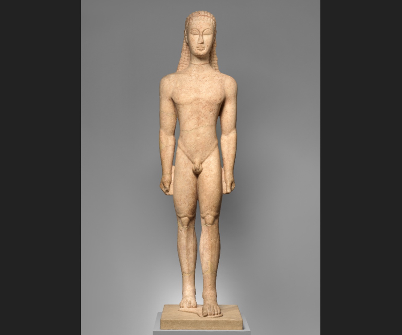 marble statue of a kouros (youth)