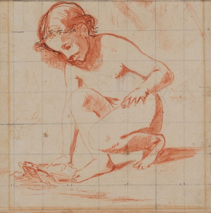study of a crouching child, manet