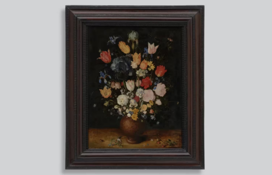 brueghel cel batran, natură moartă cu flori într o vază din ceramică