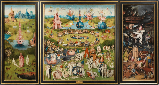 hieronymus bosch, gradina desfatarilor lumesti, the garden of earthly delights triptych