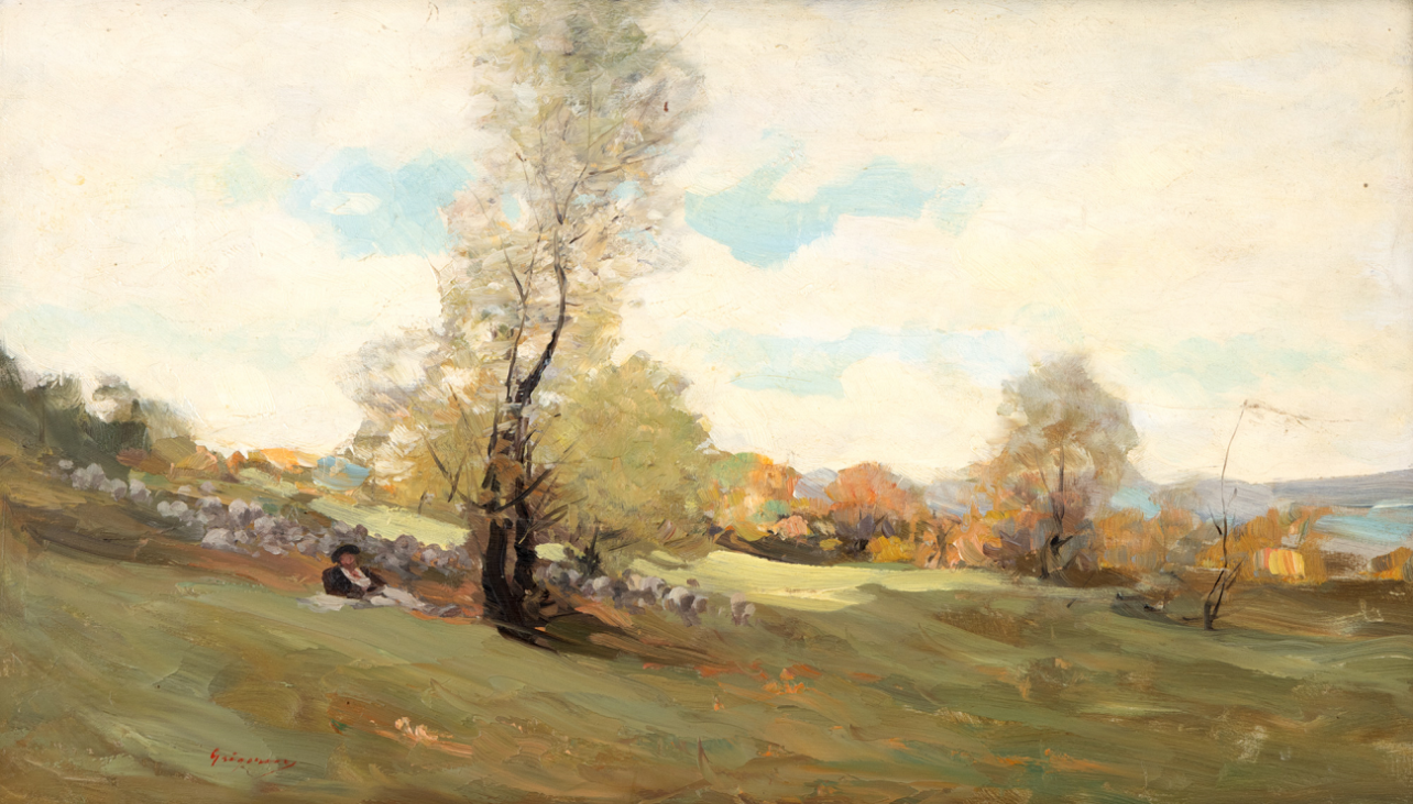 ciobanas cu turma de mioare, grigorescu