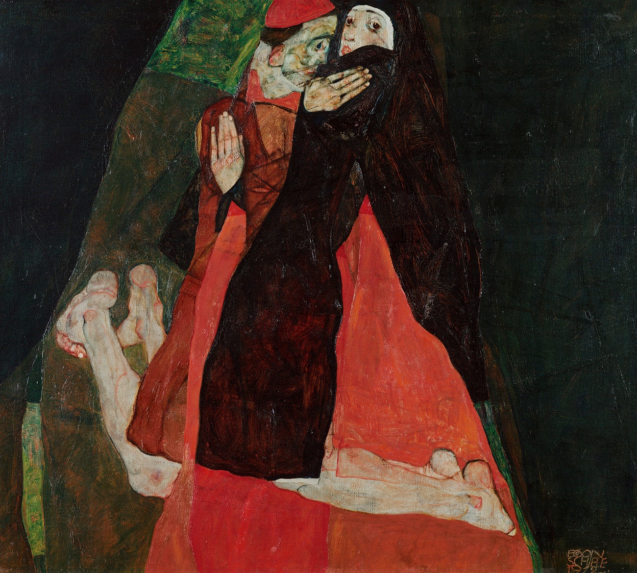 egon schiele caress (cardinal and nun)