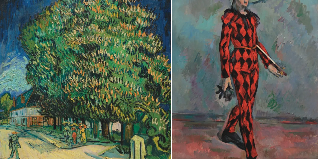 Peisaj cu castani de Van Gogh și un arlechin de Cézanne ar putea stabili noi recorduri pentru artiști