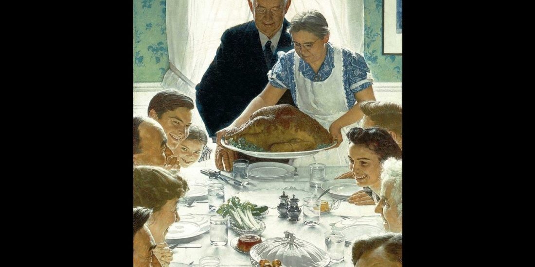 Scenă de Ziua Recunoștinței, unul dintre cele mai cunoscute și reinterpretate tablouri americane